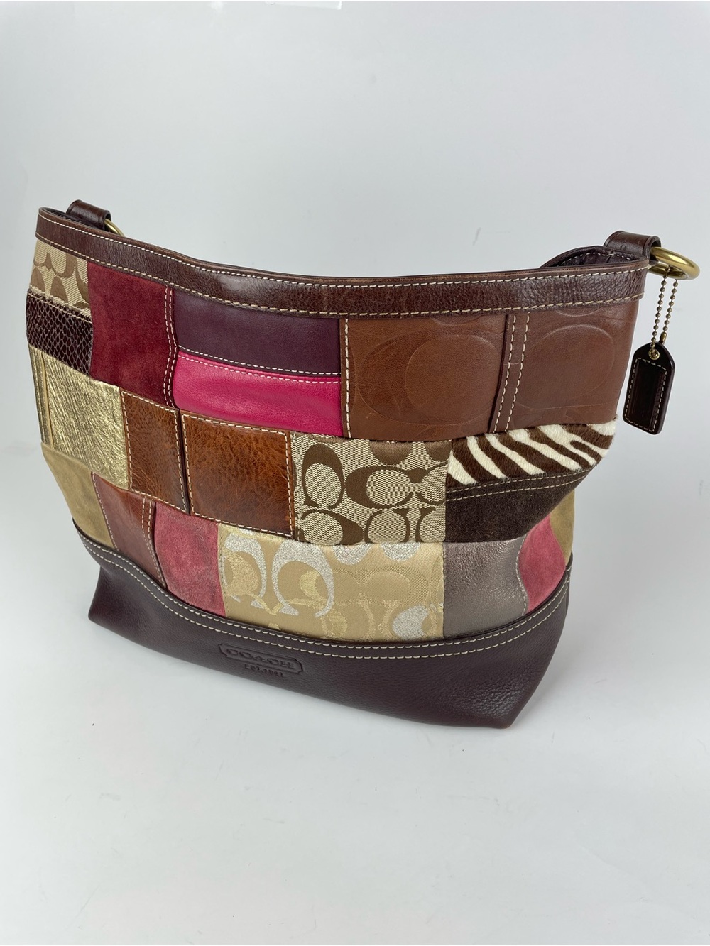 Vintage Y2K Coach Holiday Patchwork Hobo Bag Shoulder Purse 10434